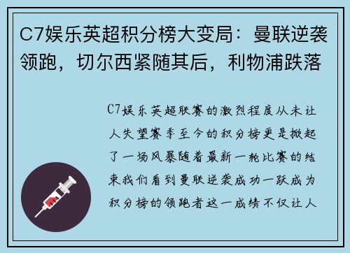 C7娱乐英超积分榜大变局：曼联逆袭领跑，切尔西紧随其后，利物浦跌落第三